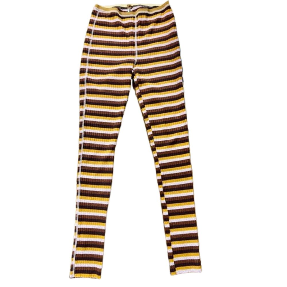 Free People Scrunch And Snuggle Striped Lounge Leggings High Rise Slim Small